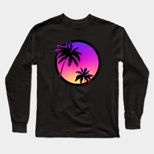 Retro Miami Vintage Aesthetic Long Sleeve T-Shirt